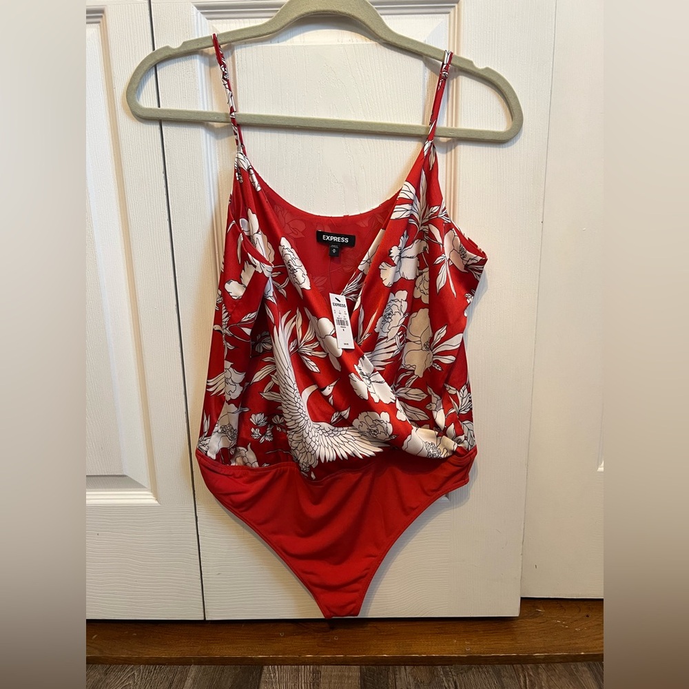 Express spaghetti strap, silk body suit